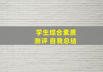 学生综合素质测评 自我总结